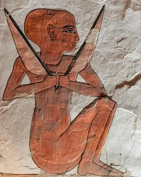 Naos godheid, uit het Graf van Nefertari, Nieuwe Koninkrijk (muurschildering)