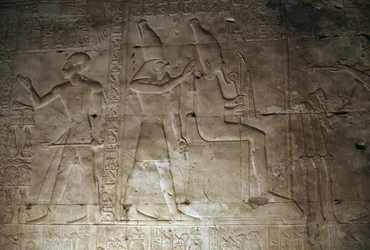 Reliëf, Tempel van Seti I, Abydos, Egypte, Egyptische beschaving, Nieuwe Koninkrijk, Dynastie XIX