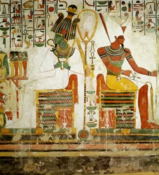 De goden Osiris en Atum, uit het graf van Nefertari, Nieuwe Koninkrijk
