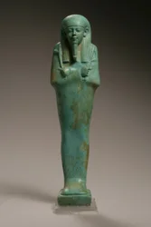 Ushabti-figuur voor Hekaemsaf, Admiraal van de Vloot, regering van Amasis, 570-526 v.Chr. (faience)