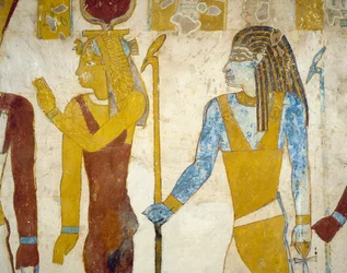 Muurschilderingen uit het Graf van Pa Nentwy, Bahariya-oase, Gizeh, Egypte. Egyptische beschaving, 26e Dynastie, 663-525 v.Chr.