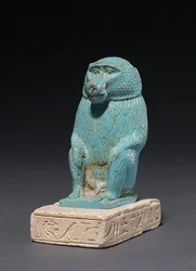 Baviaan op een kalkstenen basis, 380-30 v.Chr.
