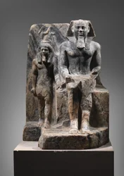 Koning Sahure en een Nome God, c. 2458-2446 v.Chr.