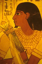 Tomb of Sennufer, Sennufer ontvangt lotusbloemen, Burgemeester van Thebe, opzichter onder Amenophis II