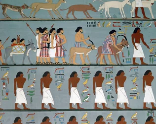 Semitische stam vraagt toestemming om Egypte binnen te komen, kopie (schilderij)