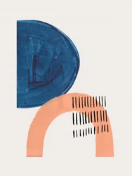 Abstracte blauw-oranje vormen