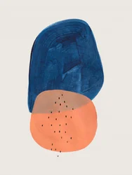 Abstracte blauw-oranje vormen