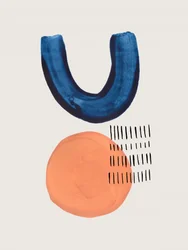 Blauwe boog, oranje cirkel