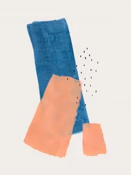 Blauw-oranje abstracte vormen