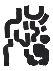 Gedurfde abstracte penseelstreken