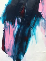 Dynamisch blauw-roze abstract