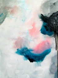 Vloeiend roze-blauwgroen abstract