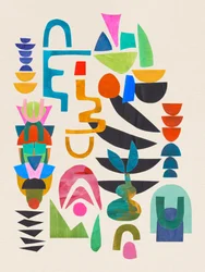 Levendige geometrische abstracte kunst