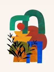 Levendige geometrische plantenmotieven
