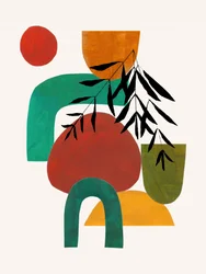 Warme, abstracte botanische vormen