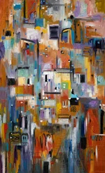 Levendig abstract stadsgezicht