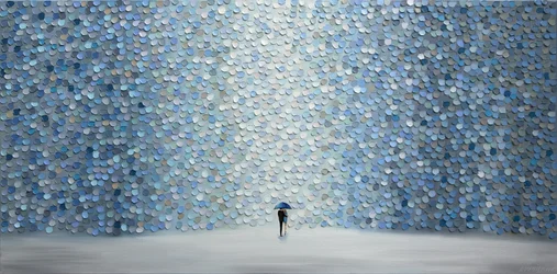 Wandelen in de blauwe regen