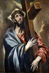 De weg naar Golgotha, detail van Christus die het kruis draagt