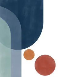 Geometrisch blauw-oranje abstract