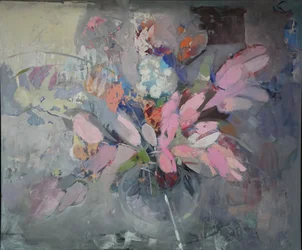 Abstract roze boeket