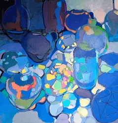 Levendig blauw stilleven