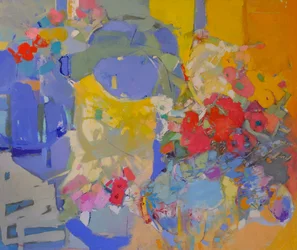 Levendig, bloemig en abstract