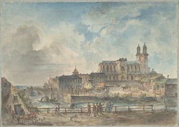 Gezicht op de dom van Uppsala vanuit het noorden