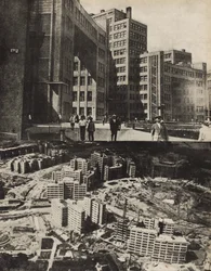 Het Gosprom-complex, Paleis van de Industrie, in de Oekraïense stad Charkov, 1933