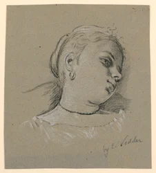 Tekening, Hoofd van een Italiaans meisje, ca. 1885