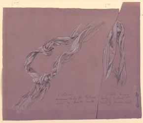 Tekening, Studies van de Draperie van "Fortune", ca. 1887