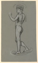 Figurenstudie voor een Fonteinontwerp