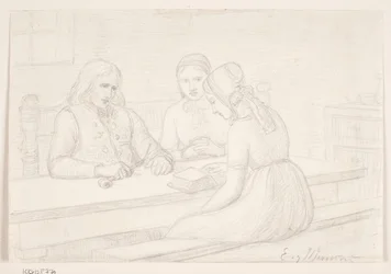 Studietekening voor "Huisandacht"