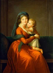 Portret van prinses Alexandra Golitsyna en haar zoon Piotr