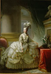 Marie Antoinette, aartshertogin, koningin van Frankrijk, dochter van keizerin Maria Theresia, zus van keizer Jozef II (schilderij op doek)