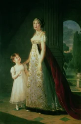 Maria Carolina Bonaparte (1782-1839) Koningin van Napels met haar dochter Laetitia Murat