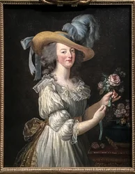 Marie Antoinette in een mousseline jurk
