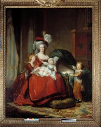 Portretten van Marie Antoinette (Maire-Antoinette) van Lorraine Habsbourg (1755-1793) koningin van Frankrijk en haar kinderen