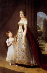 Portretten van Marie Annonciade Caroline Bonaparte met haar dochter Laetitia