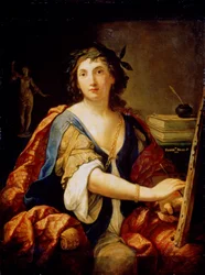 Allegorie van de schilderkunst, zelfportret, 1658
