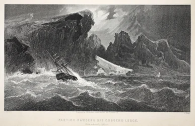 Afscheid van Trossen bij Godsend Ledge, illustratie uit De tweede Grinnell Expeditie op Zoek naar Sir John Franklin, 1856