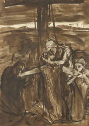 De Kruisafneming, ca 1834-62 (pen, zwarte inkt en bruin gewassen op papier)