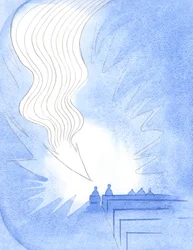 Bij de Heilige Communie daalde een grote vlam, als een pijl, neer. Christus was aangekomen in de kracht van zijn Geest, het leven van de Vader, in zijn eigen liefde