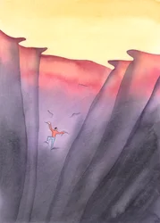 Door onze oprechte voorbeden helpen we zielen in doodzonde te redden die, als ze niet veranderen, in de hel zullen vallen, 2004 (aquarel op papier)