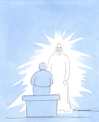 Christus is lichamelijk aanwezig in de hemel - die heel dicht bij ons is. We staan in contact met de hemel in ons gebed.