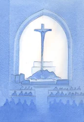 Christus biedt vanuit ons heiligdom hetzelfde Offer aan als dat Hij vanaf het kruis bracht: een volledige zelfgave aan de Vader