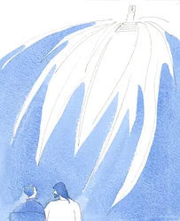 Christus toonde mij in het Heilig Avondmaal dat de Vader in de hemel met vreugde kijkt naar allen die werken om de sacramenten te zien, 2004 (aquarel op papier)