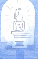 Christus zat op een Hemelse troon, binnen ons Heiligdom. Christus onze God is het waard de lijden die we dragen uit liefde voor Hem