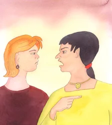 Zelfs veel katholieken mopperen en klagen als hen gevraagd wordt dingen te dragen die pijnlijk of lastig zijn, 2005 (aquarel op papier)