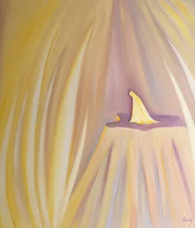 Zelfs de Maagd Maria, wiens heiligheid door de Engelen wordt geëerd, buigt diep voor de Vader in eerbiedige aanbidding