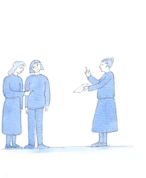 Als we spreken over de leer van de Kerk, over geloof en moraal, kunnen we boosheid of onverschilligheid ontmoeten, 2005 (aquarel op papier)